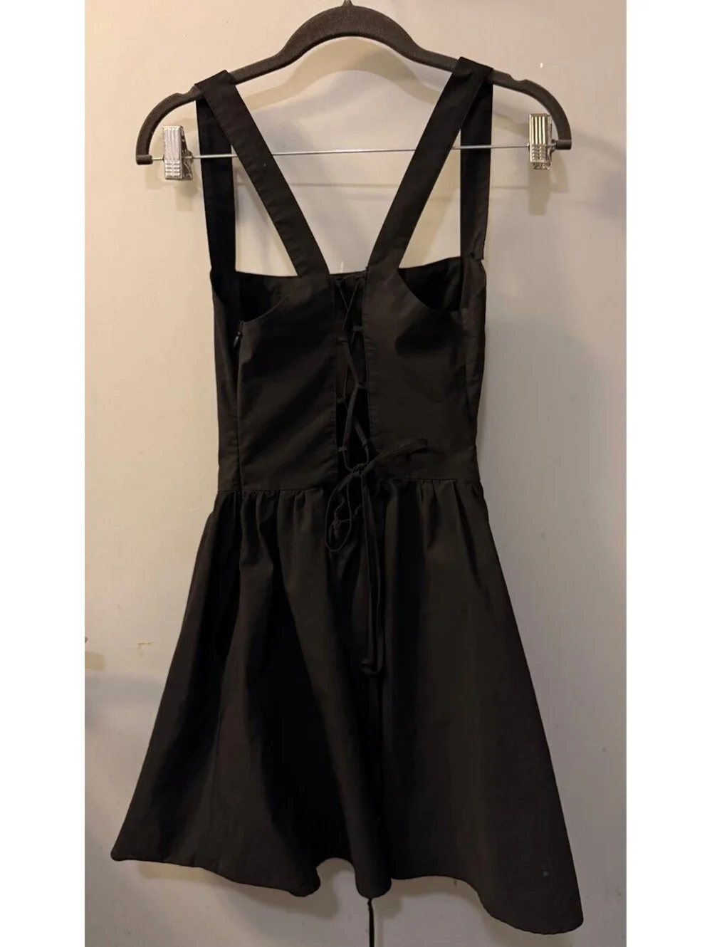 Free People Black Corset Mini Dress XS Lace-Up Back Fit & Flare Night Out